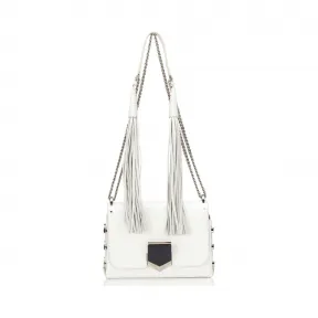 Jimmychoo/吉米周 带有流苏的白色Spazzolato光学肩包 J000088032001