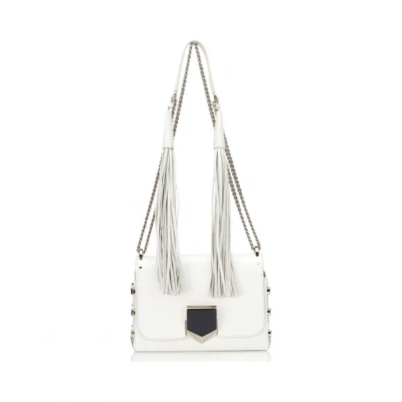 Jimmychoo/吉米周 带有流苏的白色Spazzolato光学肩包 J000088032001