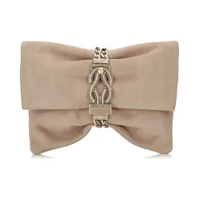 Jimmychoo/吉米周 芭蕾粉红色绒面革手拿包配罗马链手链 J000091164001