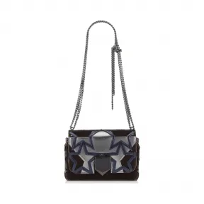 Jimmychoo/吉米周 貂皮天鹅绒单肩包，配以金属纳帕星星拼布 J000094720001