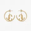 Jimmychoo/吉米周 JCMonogramHoops-JC交织字母饰金色金属大圈耳环 JCMONOGRAMHOOPSMFQOO0022