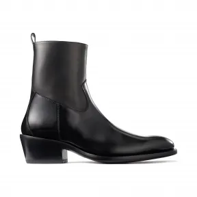 Jimmychoo/吉米周 黑色牛犊纹皮牛仔靴  JESSEXXC010003