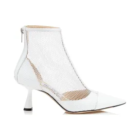 Jimmychoo/吉米周 漆皮网眼黑色混色尖头短靴  KIX65TNX080933