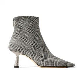 Jimmychoo/吉米周 银色星阵格纹闪粉尖头高跟靴  KIX65WGDAA0009