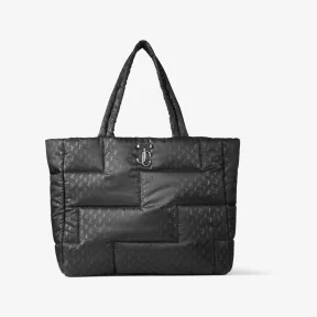 Jimmychoo/吉米周 Ski 滑雪胶囊系列Laya托特包-JC 徽章饰黑色尼龙软面托特包 LAYASOFTTOTEAIZ010003