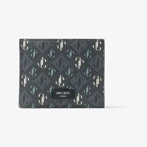 Jimmychoo/吉米周 LUKA | JC 字母印花烟灰色皮革钱包 LUKAXPO0C9972