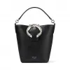 Jimmychoo/吉米周 水晶搭扣黑色小羊皮水桶包  MADELINEBUCKETGTG010003