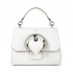 Jimmychoo/吉米周 水晶扣饰拿铁色山羊皮拼牛皮手提包  MADELINETOPHANDLESGTG080258