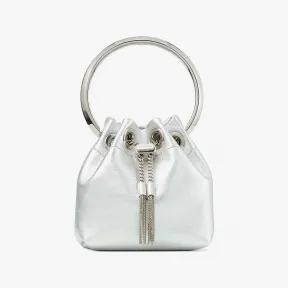 Jimmychoo/吉米周 MICROBONBON-银色金属感纳帕羊皮迷你包 MICROBONBONMNAAA0009