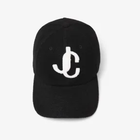 Jimmychoo/吉米周 PAXY棒球帽-再生羊毛制 JC 字母珠毛呢片饰黑色棉质棒球帽 PAXYS784012555