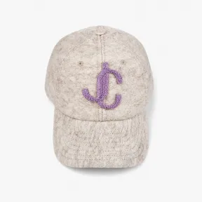 Jimmychoo/吉米周 PAXY棒球帽-再生羊毛制 JC 字母珠毛呢片饰拿铁色棉质棒球帽 PAXYS784081054