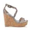 Jimmychoo/吉米周 天然蛇纹皮革软木坡跟鞋 PORTIA120SNP120004