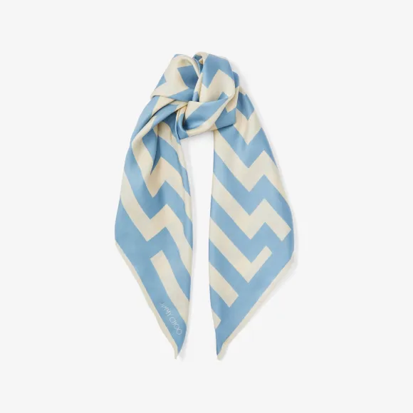 Jimmychoo/吉米周 烟青色 Avenue 印花真丝方巾-RETA-2023沙滩系列 RETAS821043506