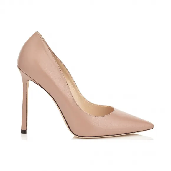 Jimmychoo/吉米周 芭蕾舞粉红色小童皮革尖头浅口鞋 ROMY110KID110323