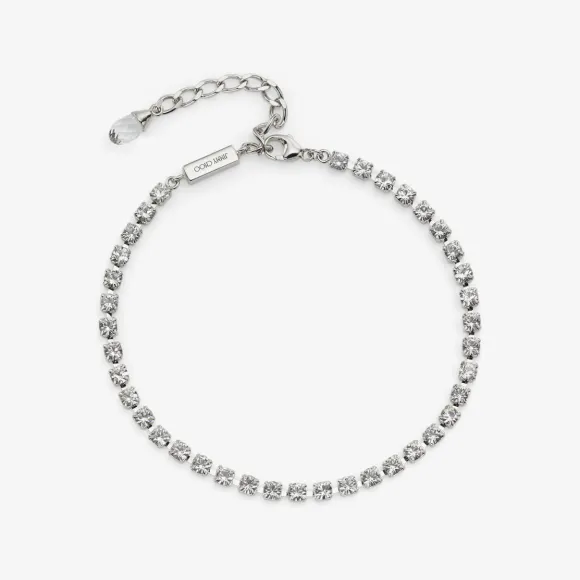 Jimmychoo/吉米周 SAEDA ANKLET脚链-水晶饰银色金属脚链 SAEDAANKLETXYD0C5301