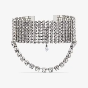 Jimmychoo/吉米周 银色水晶网布手链-Saeda Bracelet-首饰系列-首饰 SAEDABRACELETCZD0C5301