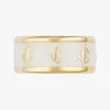 Jimmychoo/吉米周 SingleJCEarcuff-JC字母内圈金色外圈拿铁色珐琅耳环 SINGLEJCEARCUFFENQ0C9455