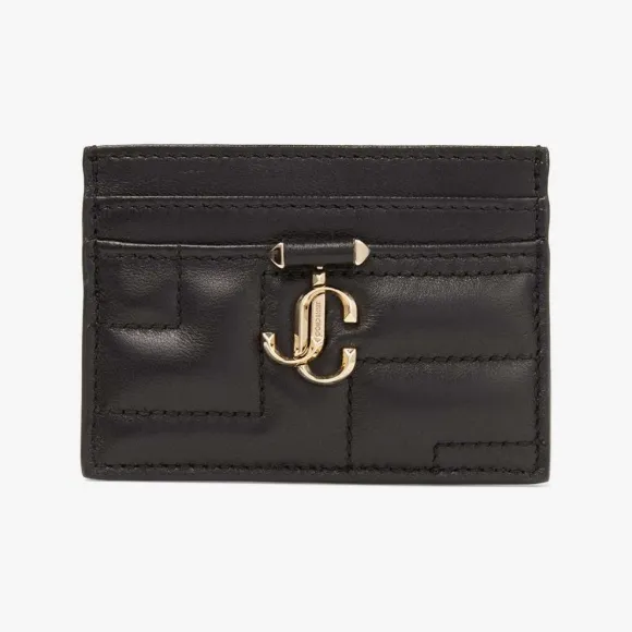 Jimmychoo/吉米周 UMIKA-JC徽章饰黑色绗缝卡夹 UMIKANBA001463