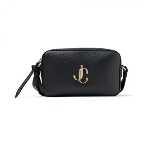 Jimmychoo/吉米周 金色 JC logo 饰黑色牛皮相机包  VARENNECAMERAUCJ010003