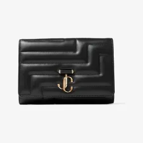 Jimmychoo/吉米周 AVENUE CLUTCH手拿包-浅金色 JC 徽章饰黑色绗缝手拿包 VARENNECLUTCHNBA001463