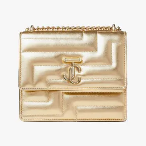 Jimmychoo/吉米周 AVENUE QUAD-浅金色JC徽章饰金色绗缝金属感单肩包 VARENNESHOULDERRBA008937