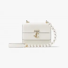 Jimmychoo/吉米周 AVENUE QUAD/XS-珍珠肩带拿铁色牛犊纹皮单肩包 VARENNESHOULDERXSRAM081095