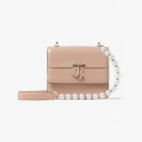 Jimmychoo/吉米周 AVENUE QUAD/XS-珍珠肩带芭蕾粉色牛犊纹皮单肩包 VARENNESHOULDERXSRAM112449