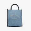Jimmychoo/吉米周 AVENUE TOTE N/S 托特包-刺绣 logo 饰水洗丹宁布托特包 VARENNETOTENSAKZ043455