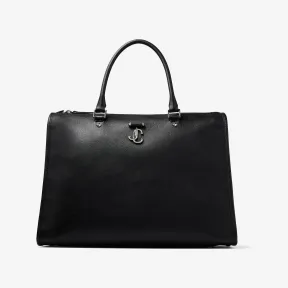 Jimmychoo/吉米周 WEBB TOP HANDLE手提包-黑色金色 JC 字母图案提花卢勒克斯金银纱拼软亮面小牛皮手提包 WEBBTOPHANDLERAU013790