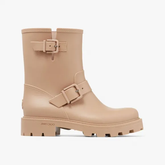 Jimmychoo/吉米周 YAELFLAT-驼色可生物降解橡胶雨靴 YAELFLATZPX026034