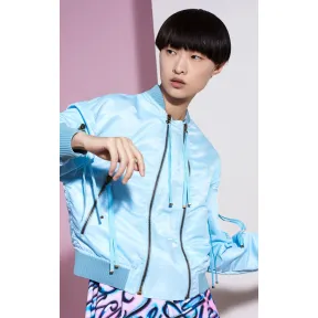 凯卓/Kenzo 女士 冰蓝色 外套 高大的军用飞行员夹克 F751BL0675HK.62.L