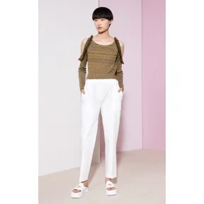 凯卓/Kenzo 女士 白色 裤子 定做的 cotton jogg pants F751PA1535HP.01.34