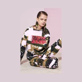 凯卓/Kenzo 浅卡其色 针织衫 破损迷彩套头衫 F751SW855957.48.L