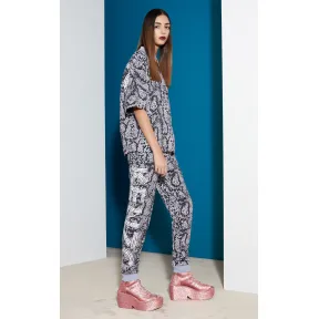 凯卓/Kenzo 女士 浅灰色 裤子 蛇运动裤 F752PA722956.93.L