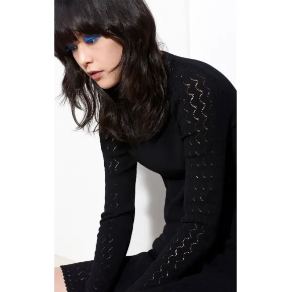 凯卓/Kenzo 女士 黑色 开衫 蕾丝孔式上装 F752TO403842.99.L