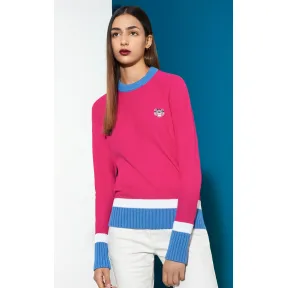 凯卓/Kenzo 女士 深紫红色 开衫 虎纹毛衣 F752TO684860.26.L