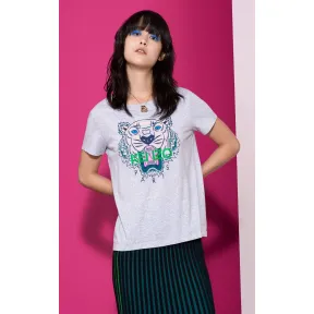 凯卓/Kenzo 女士 浅灰色 T恤 tiger t恤 F752TS7214YD.93.L