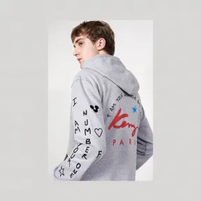 凯卓/Kenzo 男士 灰色 外套 -我爱你-连帽衫 F755BL7174X6.95.L