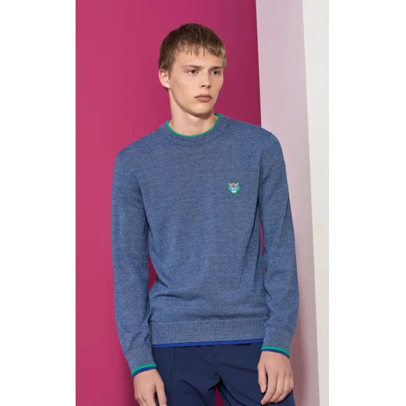 凯卓/Kenzo 深海蓝色 针织衫 虎纹运动衫 F755SW0054MA.75.S