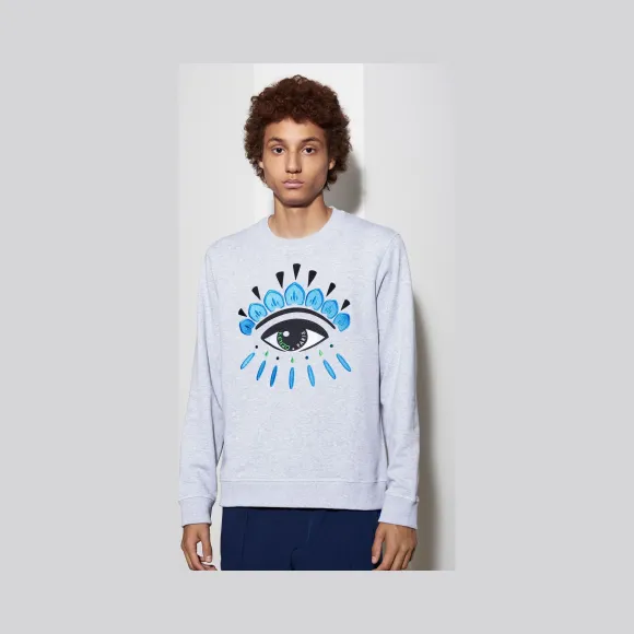 凯卓/Kenzo 男士 浅灰色 运动衫 眼睛运动衫 F755SW0554XC.93.L