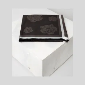 凯卓/Kenzo 黑色 丝巾 大号多老虎围巾 F758EU542JFB.99.TU