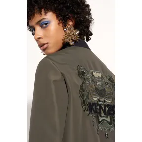 凯卓/Kenzo 女士 绿色 外套 老虎飞行员夹克 F762BL0585BB.56.L