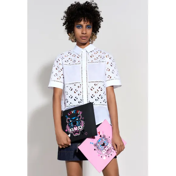 凯卓/Kenzo 黑色 手拿包 -老虎x我爱你-a4邮袋 F762SA607FA3.99.TU