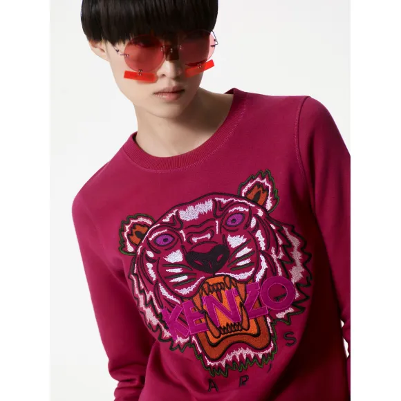 凯卓/Kenzo 女士 深紫红色 运动衫 老虎运动衫 F762SW7054XC.26.L