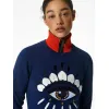 凯卓/Kenzo 女士 深蓝色 运动衫 眼睛运动衫 F762SW7104XC.77.L