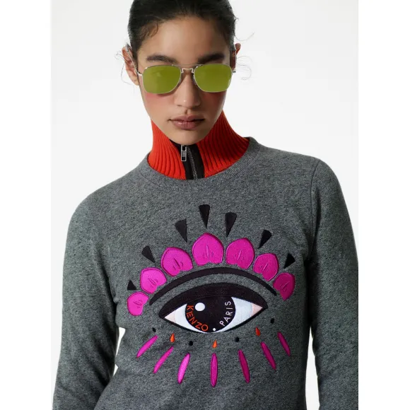 凯卓/Kenzo 女士 煤灰色 运动衫 眼罩衫 F762SW7104XC.98.L