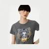 凯卓/Kenzo 女士 煤灰色 T恤 老虎T恤 F762TS7214YD.98.L