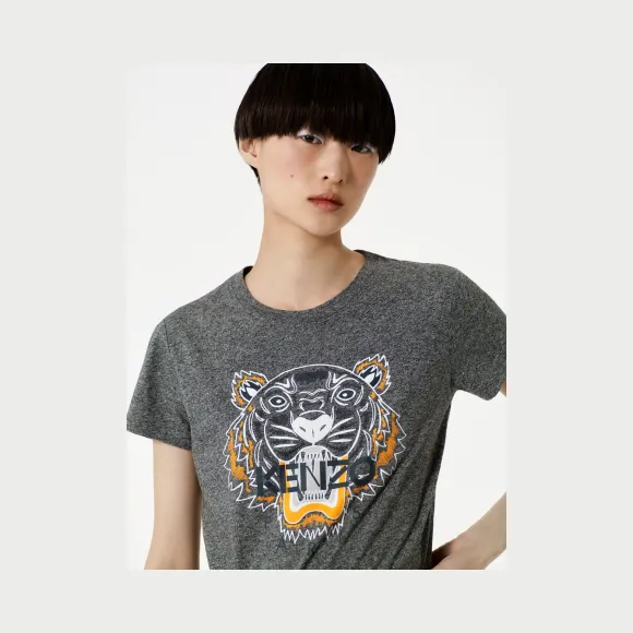 凯卓/Kenzo 女士 煤灰色 T恤 老虎T恤 F762TS7214YD.98.L