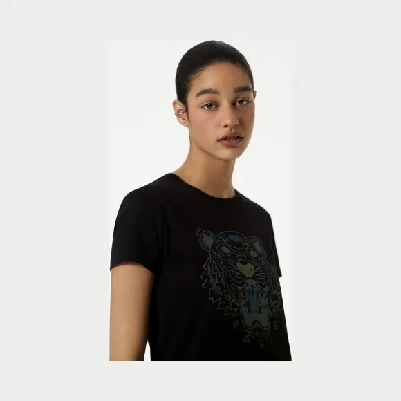 凯卓/Kenzo 女士 黑色 T恤 老虎T恤 F762TS7214YD.99.L