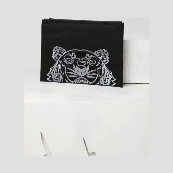 凯卓/Kenzo 黑色 手拿包 老虎帆布手拿包 F765PM302F20.99.TU